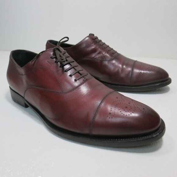 Vintage Salvatore Ferragamo Leather Dress Footwear Oxford Shoes Mens Footwear 11 - Picture 2 of 7
